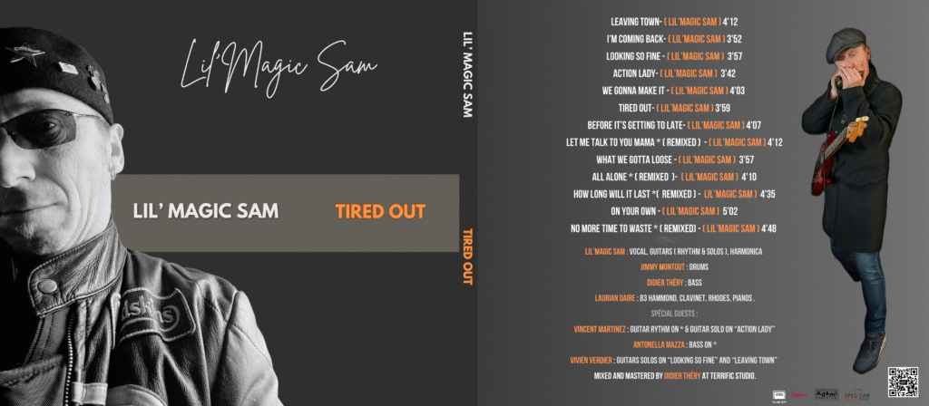 Lil'MAGIC SAM NEW COVER TIRED OUT ALBUM Back & front format CD (4) copie